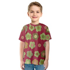 Floral Pattern Kids  Sport Mesh Tee