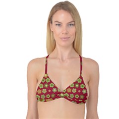 Floral Pattern Reversible Tri Bikini Top