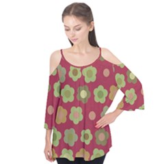 Floral Pattern Flutter Tees