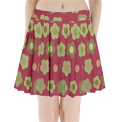 Floral Pattern Pleated Mini Skirt