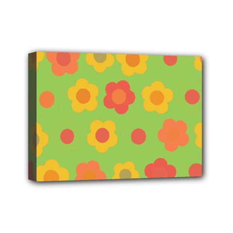 Floral Pattern Mini Canvas 7  X 5  by Valentinaart