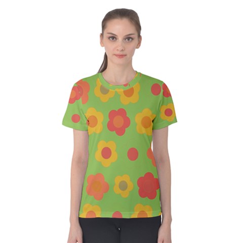 Floral Pattern Women s Cotton Tee by Valentinaart