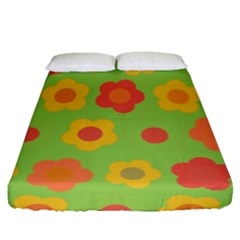 Floral Pattern Fitted Sheet (queen Size)