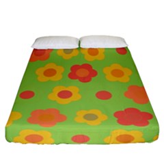 Floral Pattern Fitted Sheet (california King Size)