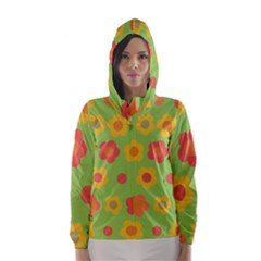 Floral Pattern Hooded Wind Breaker (women)