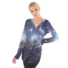 Large Magellanic Cloud Women s Tie Up Tee by SpaceShop