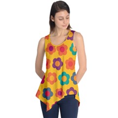 Floral Pattern Sleeveless Tunic