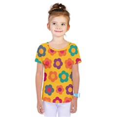 Floral Pattern Kids  One Piece Tee