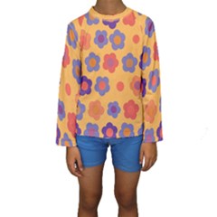 Floral Pattern Kids  Long Sleeve Swimwear