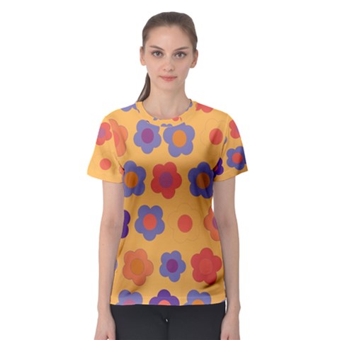 Floral Pattern Women s Sport Mesh Tee by Valentinaart