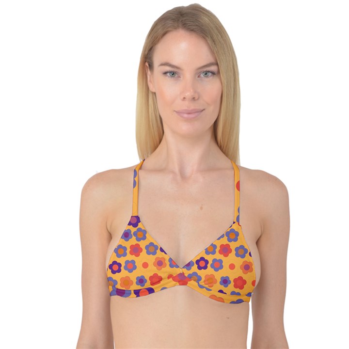 Floral pattern Reversible Tri Bikini Top