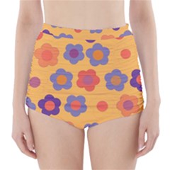 Floral Pattern High-waisted Bikini Bottoms