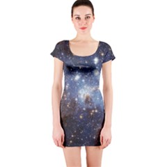 Large Magellanic Cloud Short Sleeve Bodycon Dress by SpaceShop