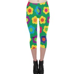 Floral Pattern Capri Leggings  by Valentinaart