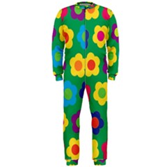 Floral Pattern Onepiece Jumpsuit (men)  by Valentinaart