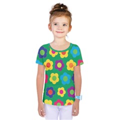 Floral Pattern Kids  One Piece Tee