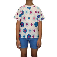 Floral Pattern Kids  Short Sleeve Swimwear