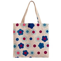 Floral Pattern Zipper Grocery Tote Bag by Valentinaart