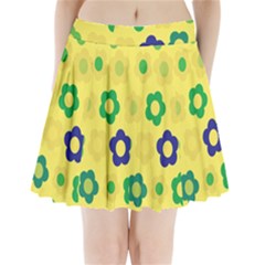 Floral Pattern Pleated Mini Skirt