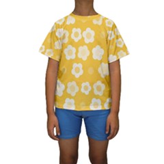 Floral Pattern Kids  Short Sleeve Swimwear