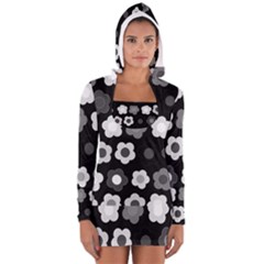 Floral Pattern Women s Long Sleeve Hooded T-shirt by Valentinaart