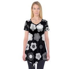 Floral Pattern Short Sleeve Tunic 