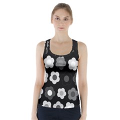 Floral Pattern Racer Back Sports Top