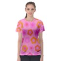 Pink floral pattern Women s Sport Mesh Tee View1