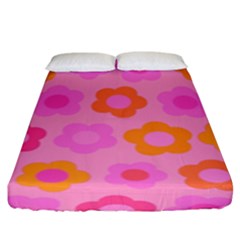 Pink Floral Pattern Fitted Sheet (king Size)