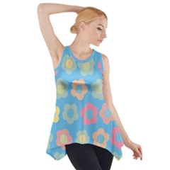 Floral Pattern Side Drop Tank Tunic by Valentinaart