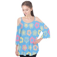 Floral Pattern Flutter Tees