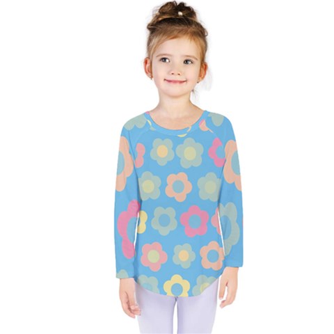 Floral Pattern Kids  Long Sleeve Tee by Valentinaart