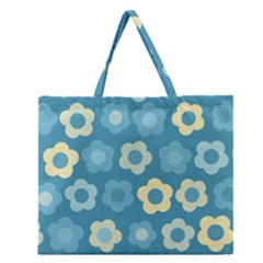 Floral Pattern Zipper Large Tote Bag by Valentinaart