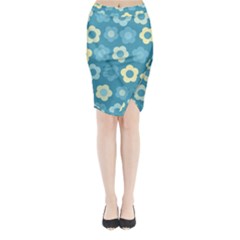 Floral Pattern Midi Wrap Pencil Skirt