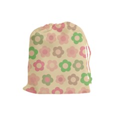 Floral Pattern Drawstring Pouches (large)  by Valentinaart