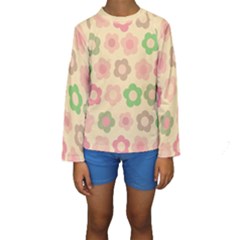 Floral Pattern Kids  Long Sleeve Swimwear