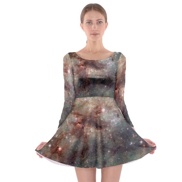 Tarantula Nebula Long Sleeve Skater Dress