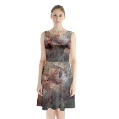 Tarantula Nebula Sleeveless Chiffon Waist Tie Dress by SpaceShop