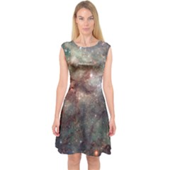 Tarantula Nebula Capsleeve Midi Dress by SpaceShop