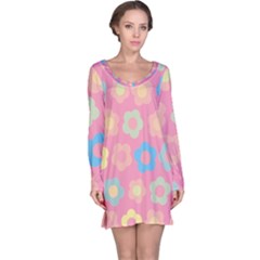 Floral Pattern Long Sleeve Nightdress