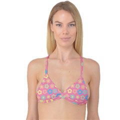 Floral Pattern Reversible Tri Bikini Top