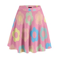 Floral Pattern High Waist Skirt