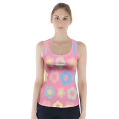 Floral Pattern Racer Back Sports Top by Valentinaart