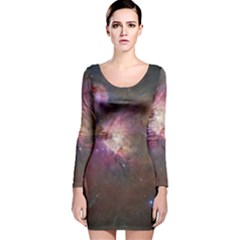 Orion Nebula Long Sleeve Velvet Bodycon Dress