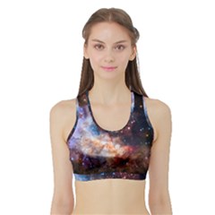 Celestial Fireworks Sports Bra With Border by SpaceShop