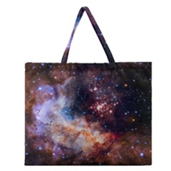 Celestial Fireworks Zipper Large Tote Bag