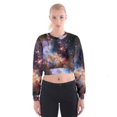 Celestial Fireworks Women s Cropped Sweatshirt