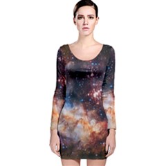 Celestial Fireworks Long Sleeve Velvet Bodycon Dress