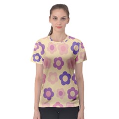 Floral Pattern Women s Sport Mesh Tee