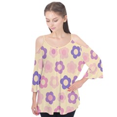 Floral Pattern Flutter Tees